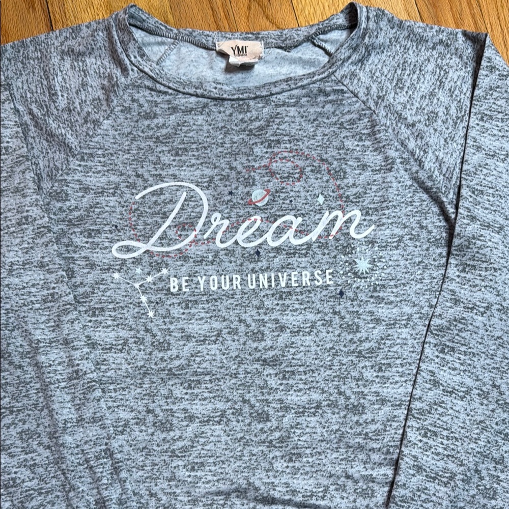 YMI Sleepwear Shirt Women's Long Sleeve Gray Dream Sleep Top XL